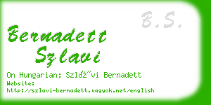 bernadett szlavi business card